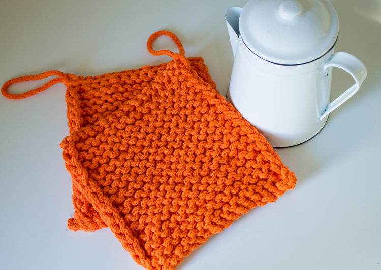 Hand Knit Trivets - pick your colour