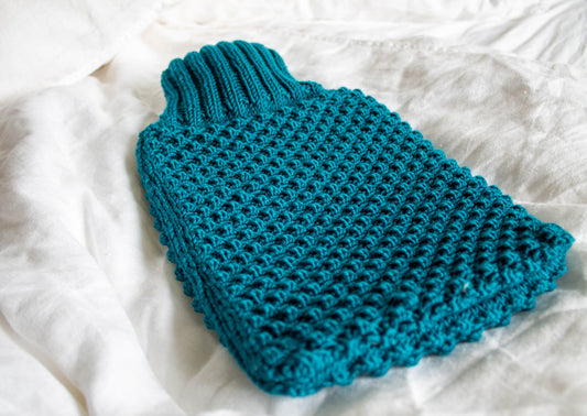 Pebble Stitch Hot Water Bottle in Teal