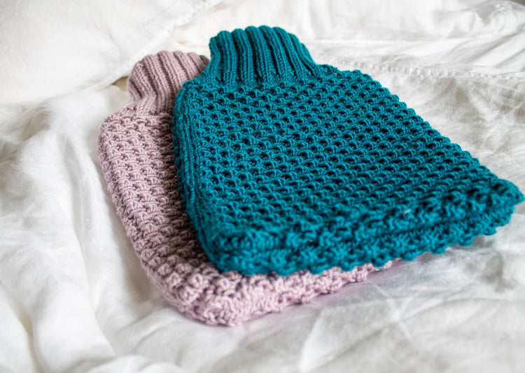 Pebble Stitch Hot Water Bottle in Teal