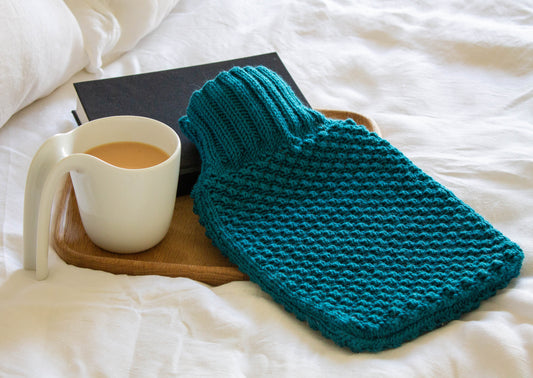 Pebble Stitch Hot Water Bottle in Teal