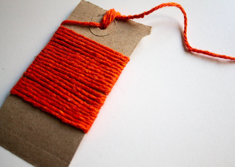 Handknit Textured Cushion - Orange